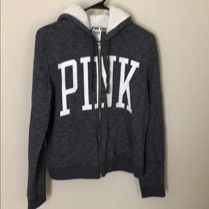 VS pink zip up hoodie.